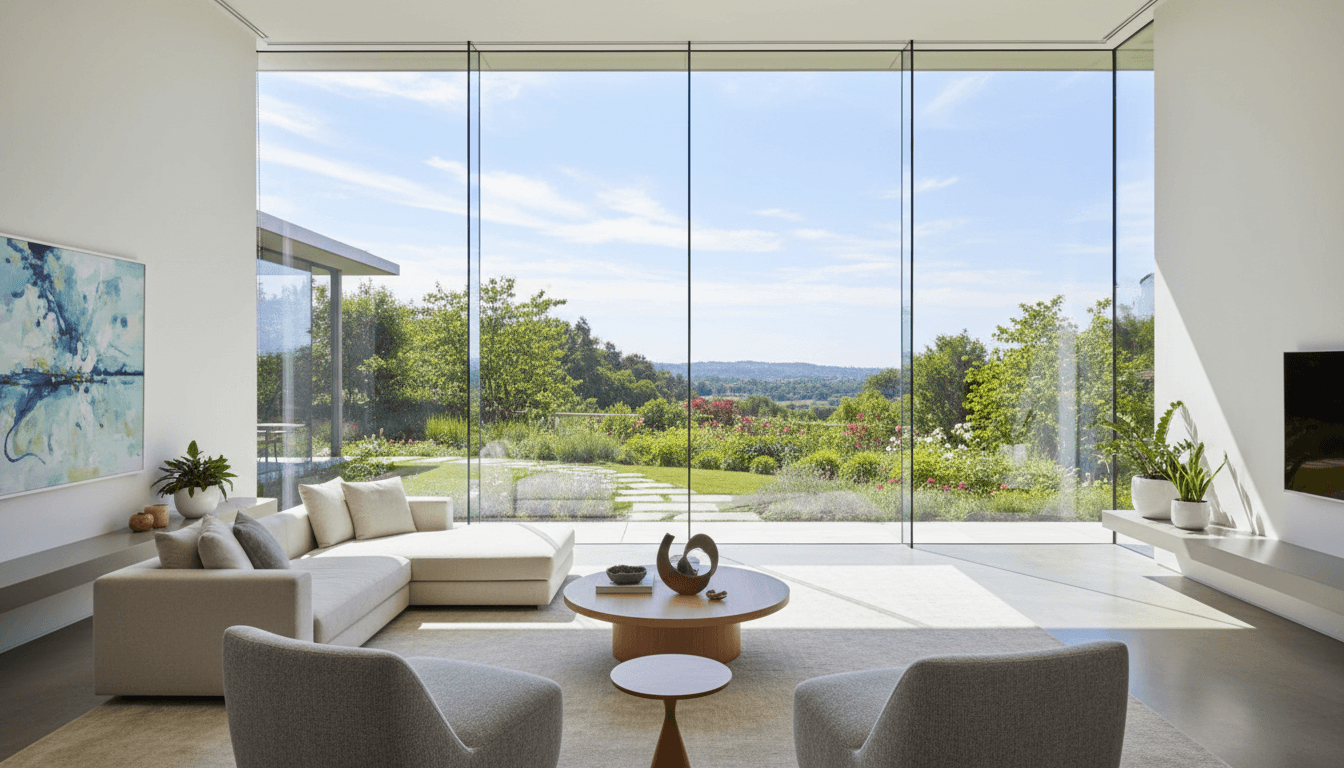 Interior window cleaning showing spotless frames and sills